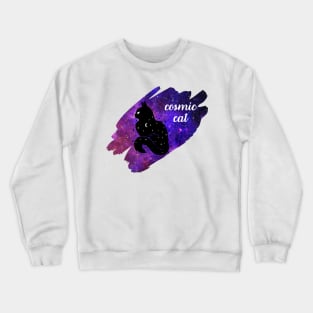 Cosmic Cat Cool Design for Cat and Astronomy Lovers Crewneck Sweatshirt